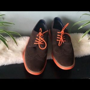 COLE HAAN Men's Lunargrand Brown Suede Oxford